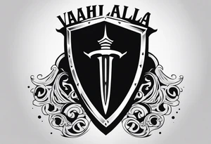 Valhalla Stairs sword shield tattoo idea