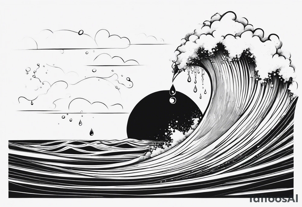 water drop falling into ocean tattoo idea