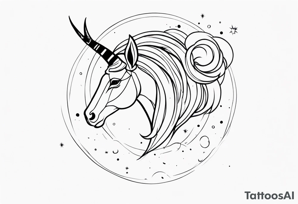 exploding capricorn tattoo idea