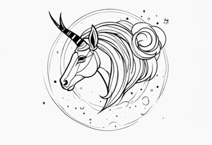 exploding capricorn tattoo idea