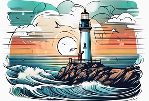 lighthouse,  minimalist tattoo idea