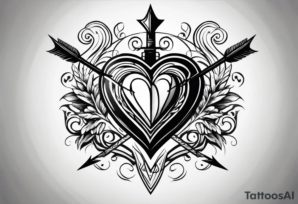 Heart with an arrow through it tattoo idea