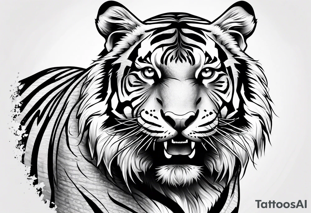 tiger standing up tattoo idea