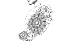 bold line ornamentaali mandala tattoo idea