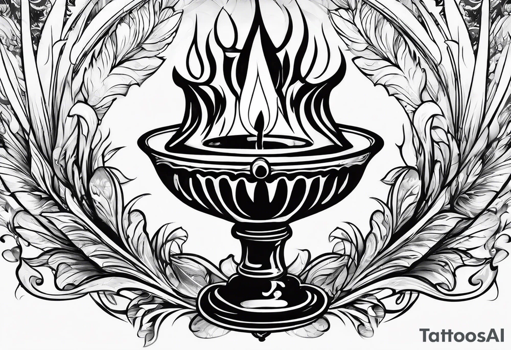 Old style drip candle with holder tattoo idea