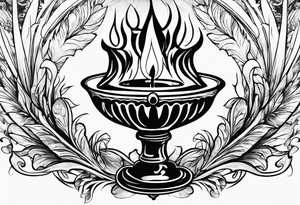 Old style drip candle with holder tattoo idea