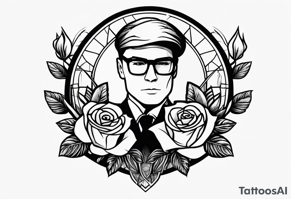 Logo de la pelicula kingsman con rosas tattoo idea