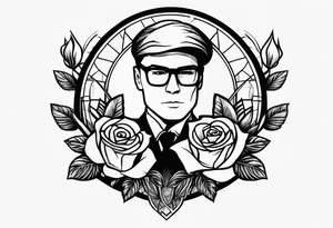 Logo de la pelicula kingsman con rosas tattoo idea