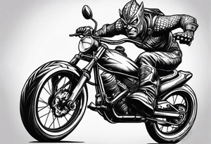 Green goblin riding a full suspension mountain bike tattoo idea