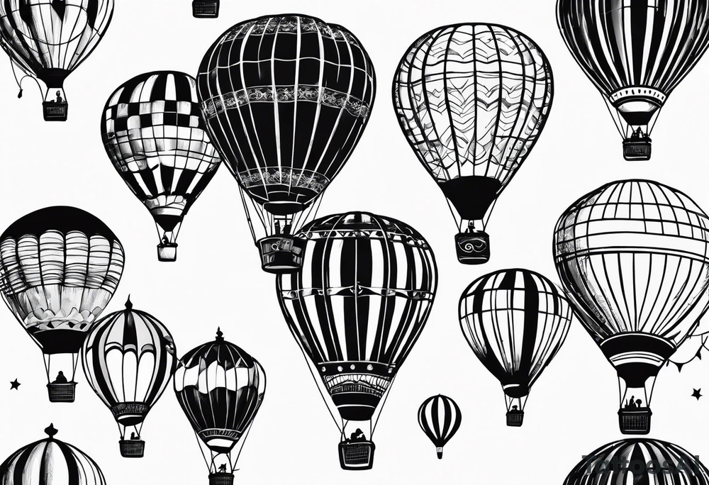 Hot air balloon simple tattoo idea