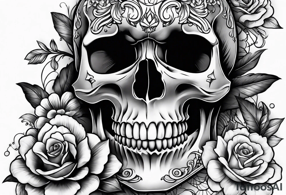 Realistic skull tattoo idea
