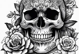 Realistic skull tattoo idea