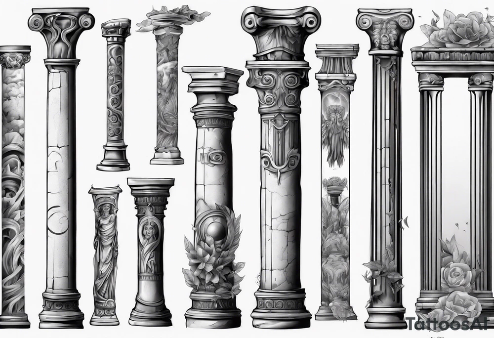 Half of a roman pillar tattoo idea