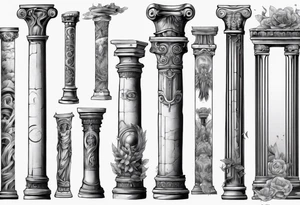 Half of a roman pillar tattoo idea