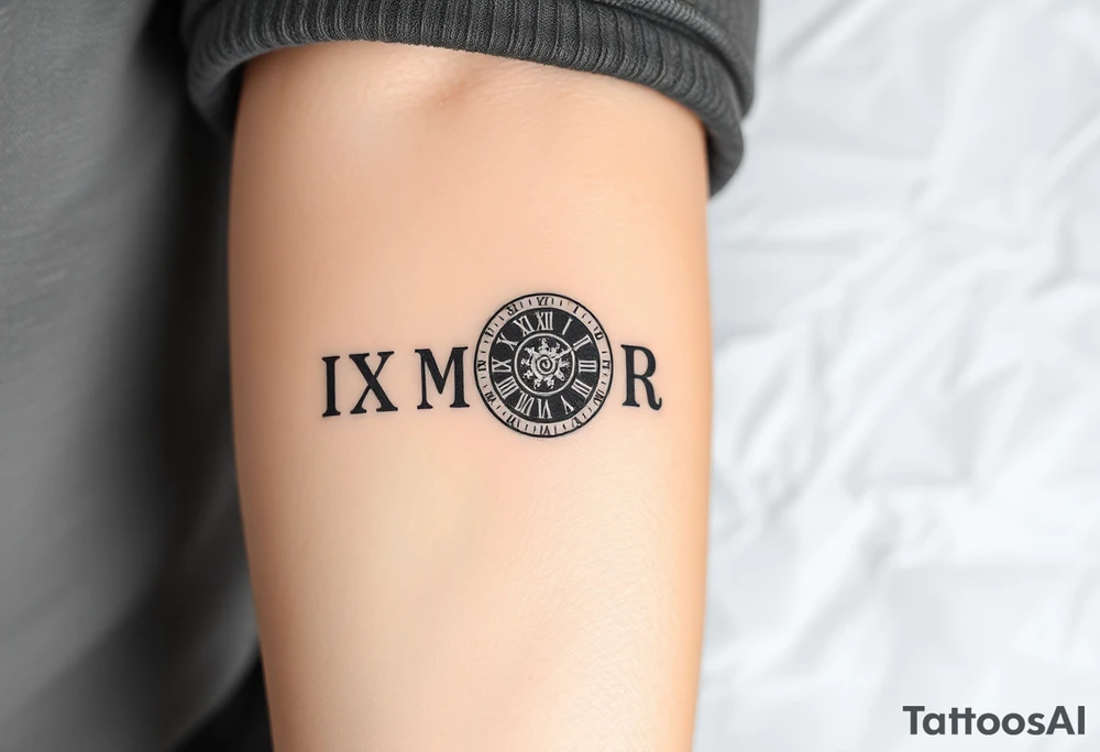 vintage roman numerals within ornate clockwork mechanism tattoo idea