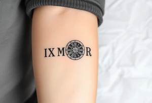 vintage roman numerals within ornate clockwork mechanism tattoo idea