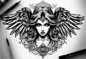 Dark angel wing tattoo idea