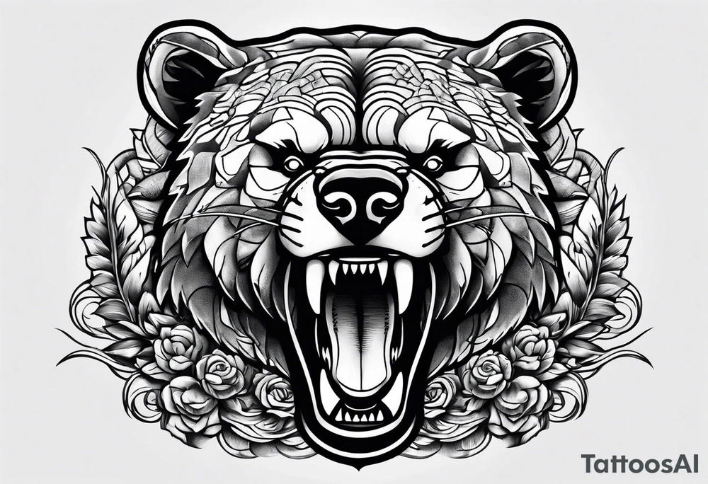 Bear fighting snake tattoo idea