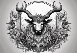 Illustrate a halo gradually fading into devilish horns, portraying the transformation from purity to darkness or the struggle between good intentions and wicked temptations. tattoo idea