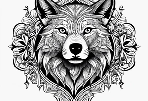 Cheval et loup avec les lettre H,G et S tattoo idea