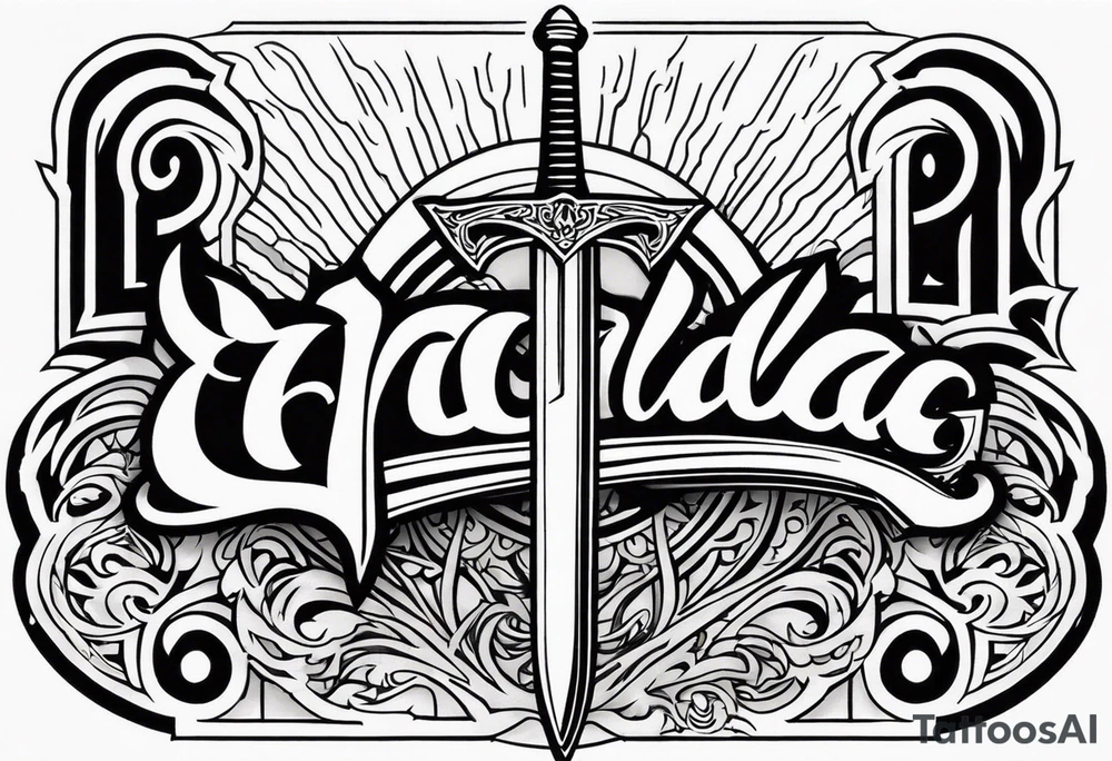 Valhalla sword tattoo idea
