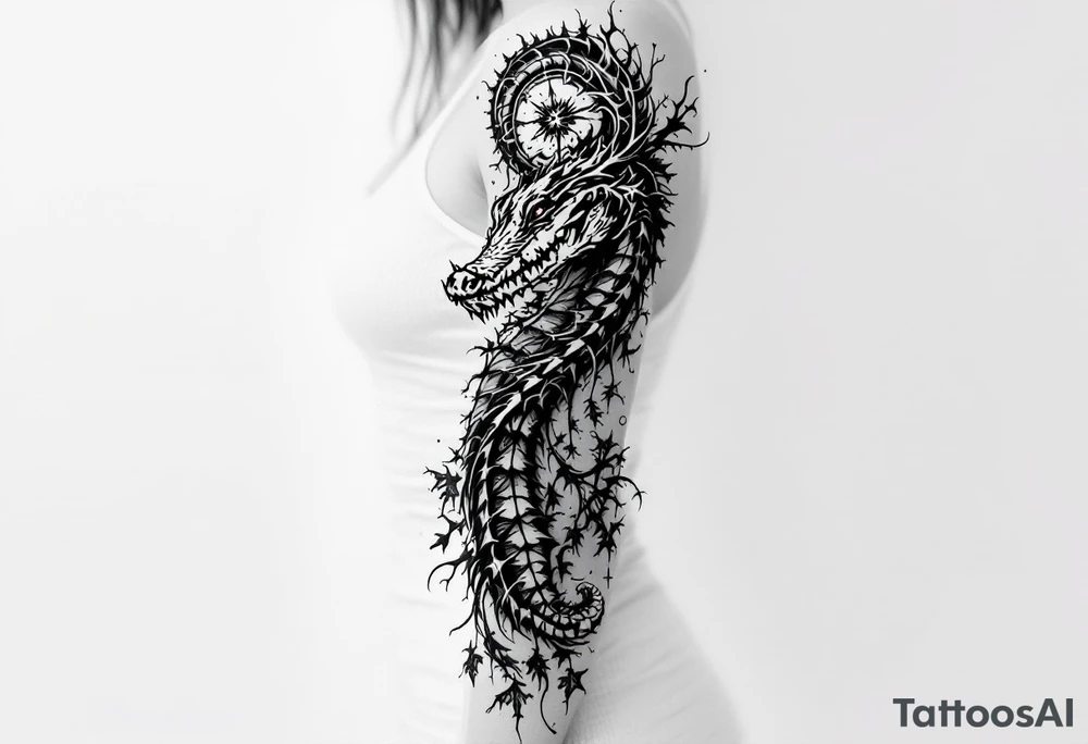 gothic gator tattoo idea