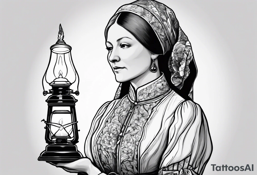 Florence nightingale with lamp tattoo idea