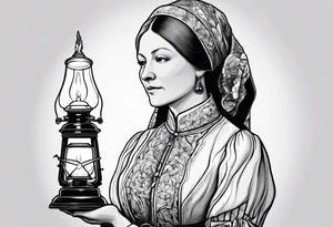 Florence nightingale with lamp tattoo idea