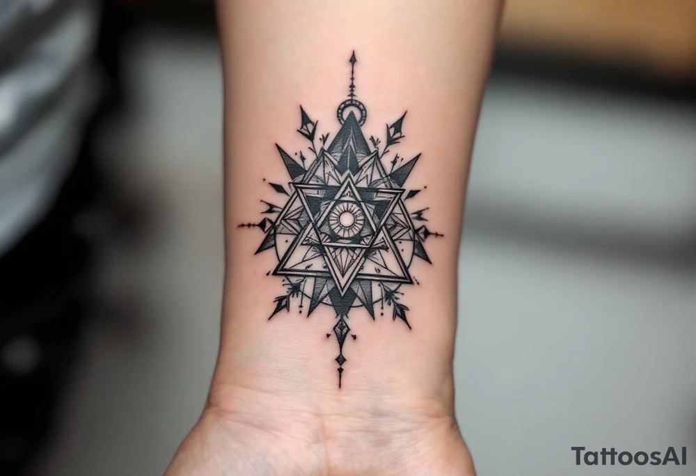 photographer trippy geometric tattoo idea