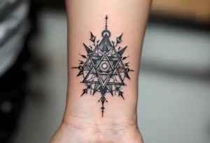 photographer trippy geometric tattoo idea