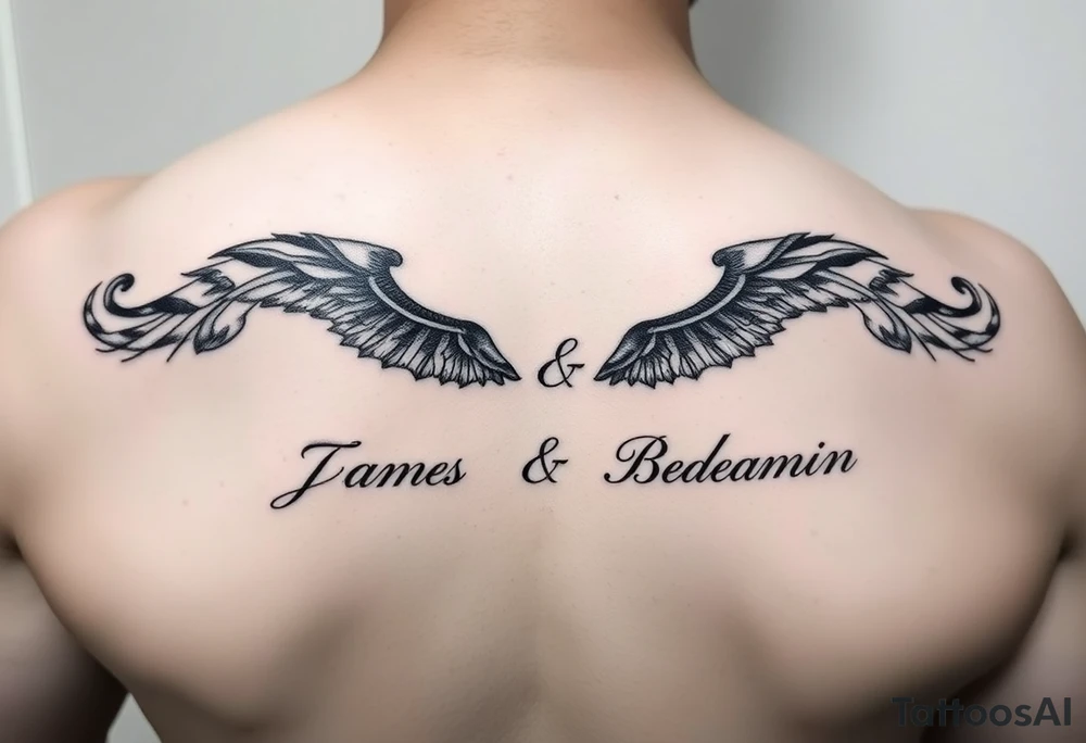 a honour tattoo for my kids James and Benjamin on the leg tattoo idea