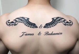 a honour tattoo for my kids James and Benjamin on the leg tattoo idea