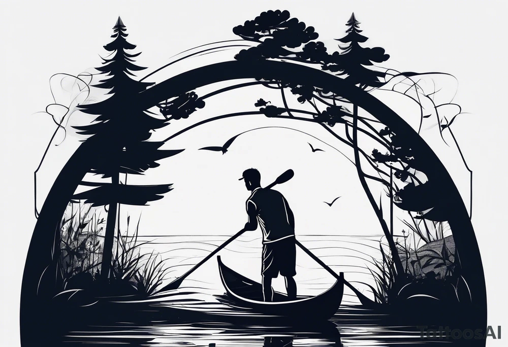 rower silhouette tattoo idea