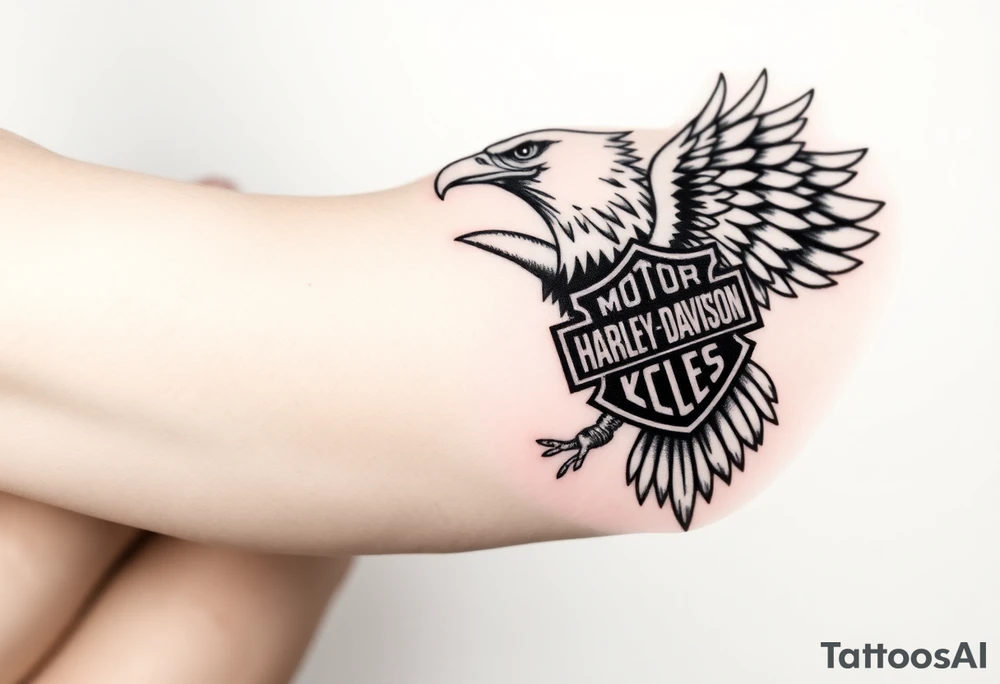 Harley Davidson bald eagle and America tattoo idea