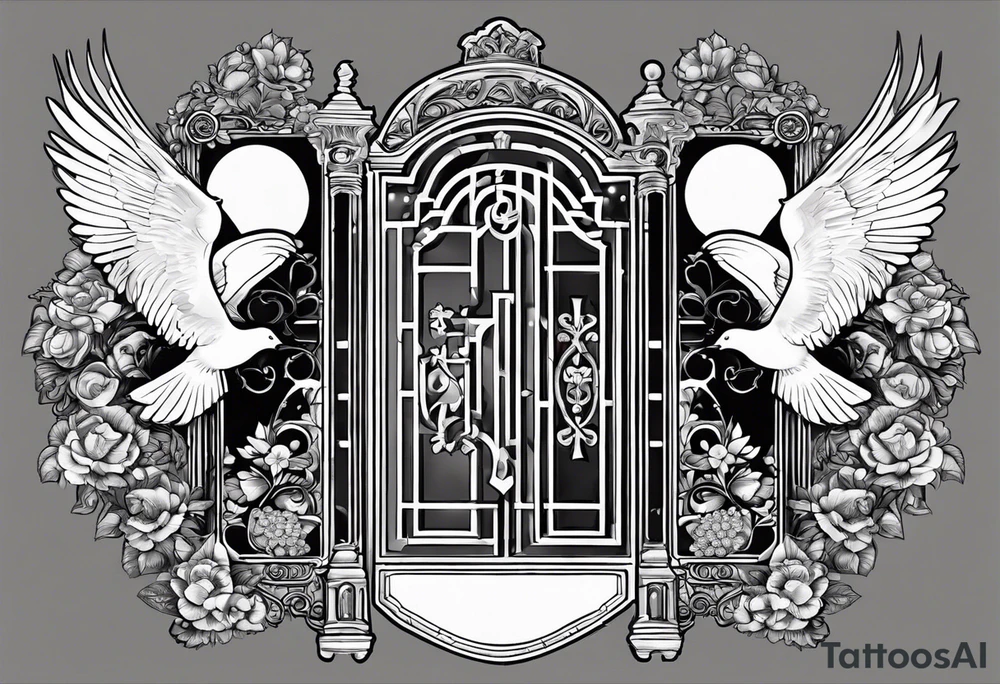 Memorializing Mawmaw
07-05-38 / 09-23-24
Grandson and grandma walking up to the gates of heaven with the gates opened shinning bright with a cross and Doves flying around 
Big Busted clock behind it with the time of her death 7:00pm tattoo idea