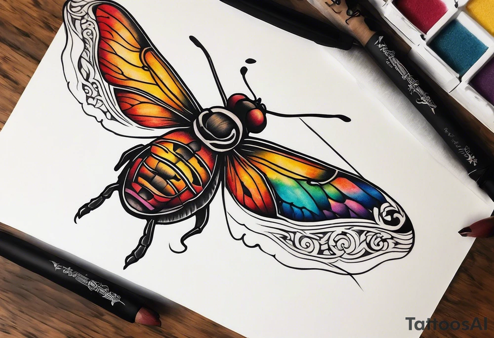 Last of Us firefly tattoo that incorporates Pride colors. No characters! tattoo idea