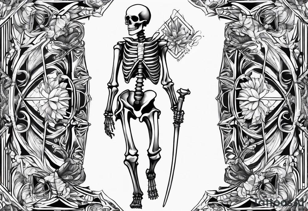 skeleton full body tattoo idea