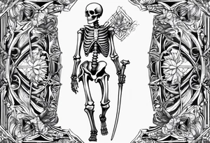 skeleton full body tattoo idea