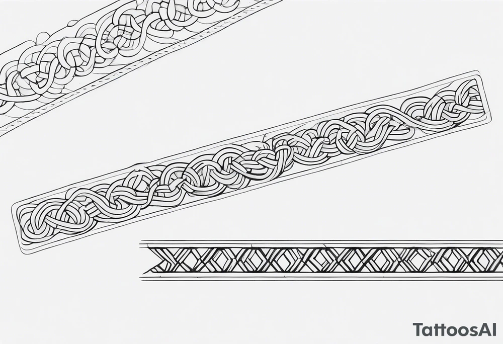 Thin line of a Nordic chain that surrounds the forearm, tattoo idea