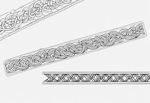 Thin line of a Nordic chain that surrounds the forearm, tattoo idea