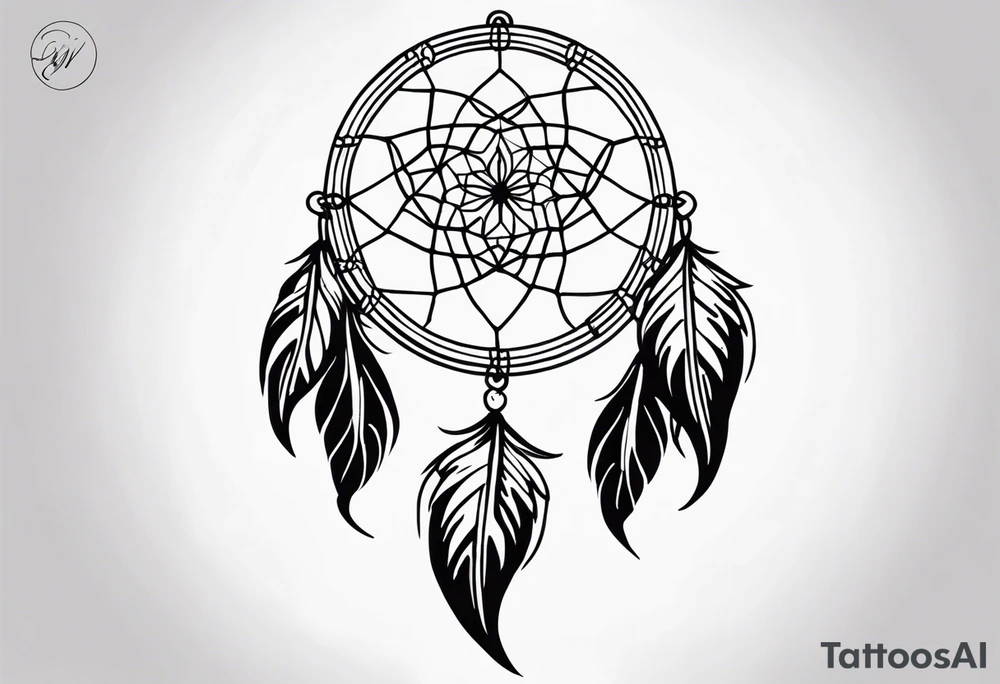 dream catcher long tattoo idea