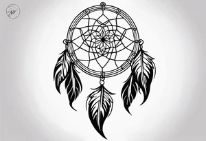 dream catcher long tattoo idea