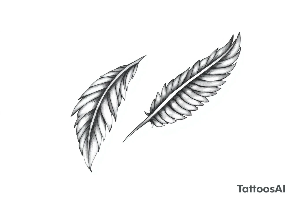 TWO FEATHERS tattoo idea