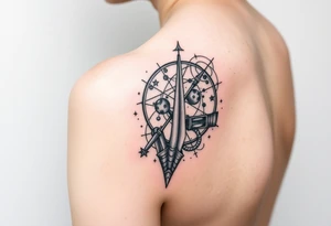 Minimalist tattoo for women who love travel and science, make feminine. For forearm tattoo idea