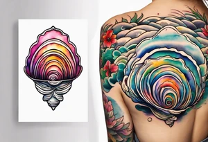 One small  Pretty open clam shell tattoo idea