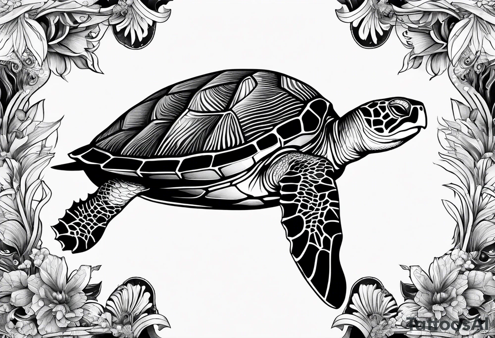 marine turtle tattoo idea