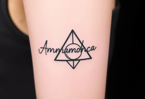 Name Amanda with Harry Potter deathly hallows tattoo idea