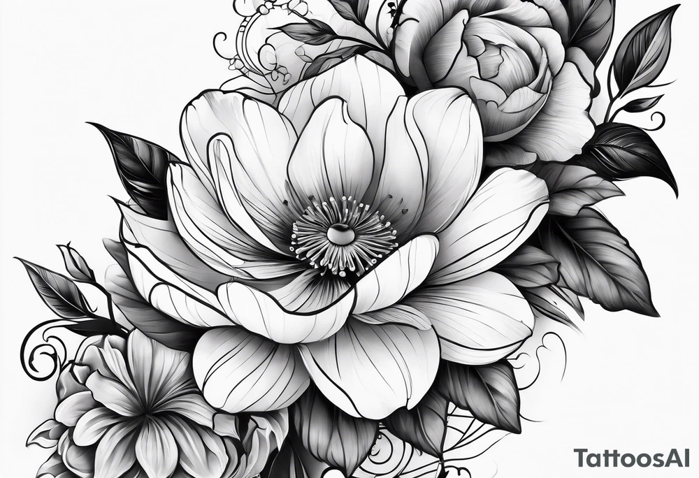 Floral sleeve tattoo idea