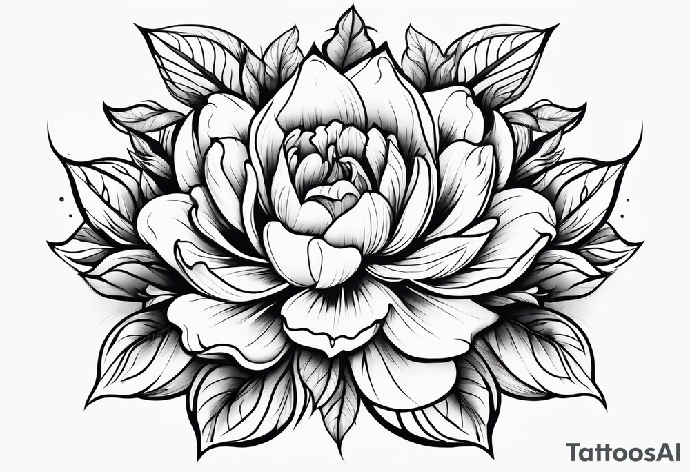 Neotraditional flowers tattoo idea