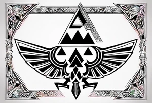 Triforce from the Zelda series highlighting courage And femininity tattoo idea